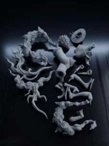 Figurine Luffy Gear 5 non assemblée, non peinte