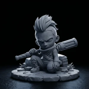 3D resin chibi figurine of Ekko from League of Legends – image 5, unpainted